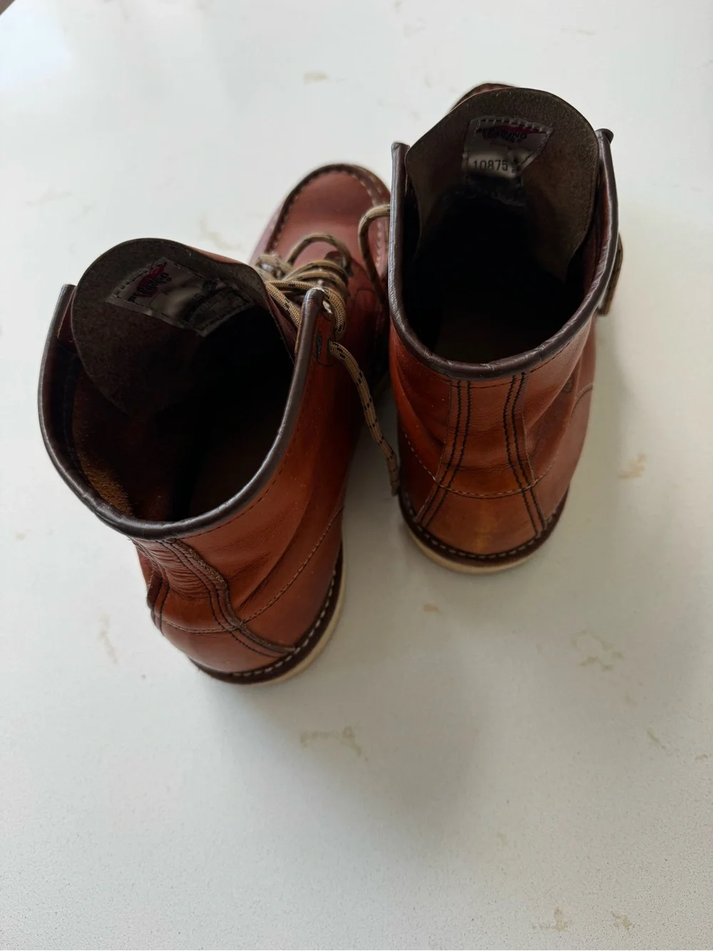 Men's Red Wing Brown Leather Moc Toe Work Boots